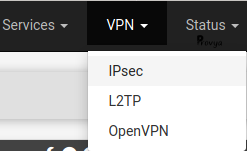 Menu VPN > IPsec - pfSense - Provya