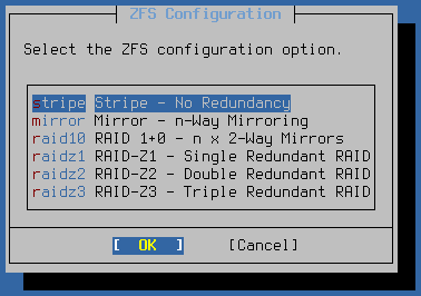 Configuration ZFS pfSense