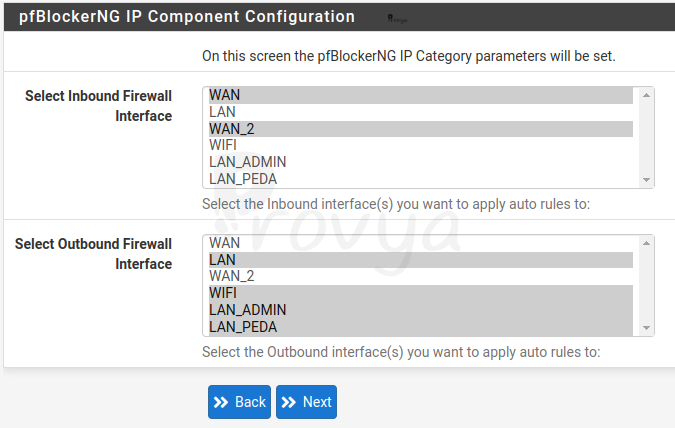 pfBlockerNG - étape 2 - pfSense - Provya