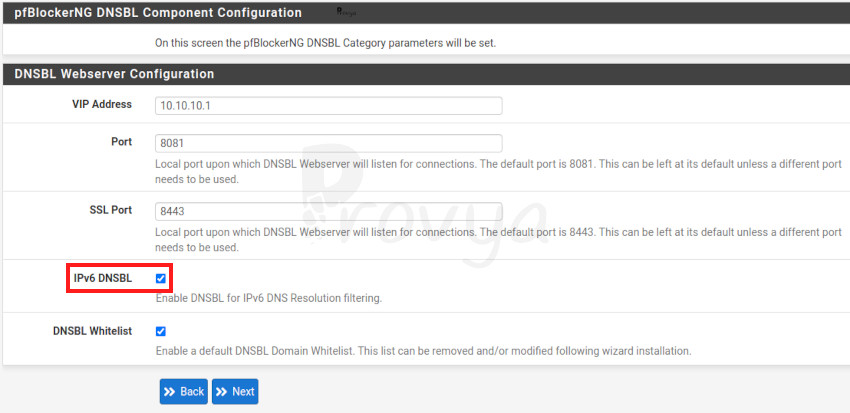 pfBlockerNG - étape 3 - pfSense - Provya