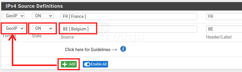 Création d'un alias GeoIP - pfSense - Provya